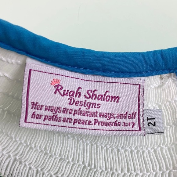 Ruah Shalom Designs Hand Smocked Peacock Dress girl SZ 2T EUC - Picture 5 of 12